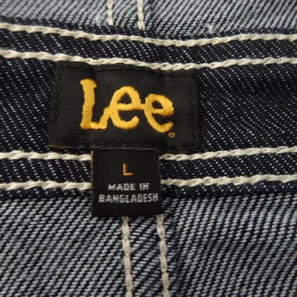 Lee Jeans Women's Overall Dress Blue Size L Denim Jumper Midi Preppy Schoolgirl - Picture 9 of 12